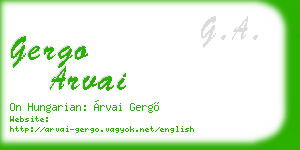 gergo arvai business card