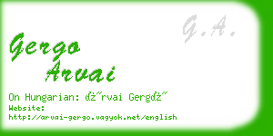 gergo arvai business card